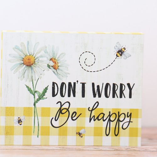 BEE HAPPY HANGING PLAQUE