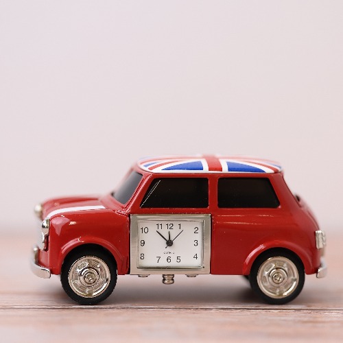 mini  cooper union jack top clock
